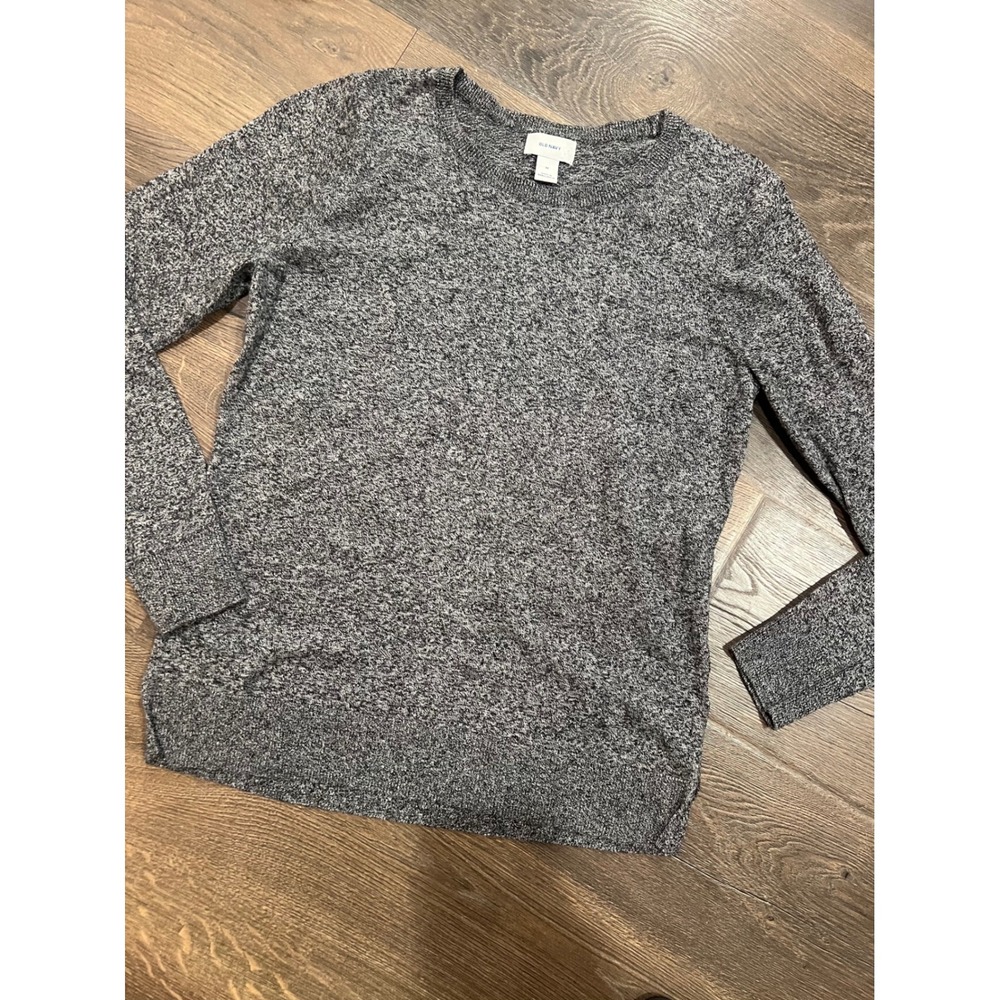 Old Navy Women Gray Speckled Knit Crew‎ Neck Sweater Size M
